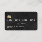 ブラック&金ゴールドエレガントクレジットカードスタイル 名刺 (正面)