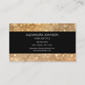 ブラック&金ゴールドエレガントグリッターライトメイクアップアーティスト 名刺 (裏面)