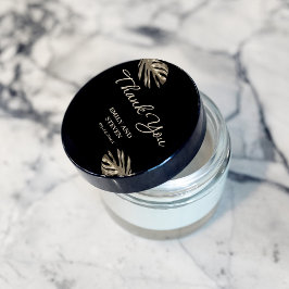 ブラック&金ゴールドエレガントサンキュー結婚式の引き出物 ラウンドシール