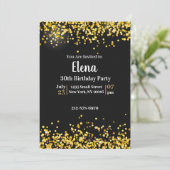 ブラック&金ゴールドエレガントバースデーパーティー招待状 招待状 (スタンド正面)