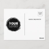 ブラック&金ゴールドエレガントビジネスオープンハウス招待状 ポストカード (裏面)