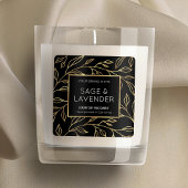 ブラック&金ゴールドエレガントフローラシック製品のJARラベル スクエアシール