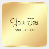 ブラック&金ゴールドエレガントモダンテンプレートタイポグラフィ スクエアシール (正面)