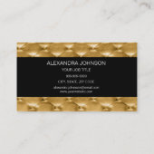 ブラック&金ゴールドエレガントラグジュアリークッションメイクアップアーティスト 名刺 (裏面)