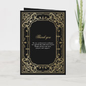 ブラック&金ゴールドエレガントロマンチックなヴィンテージ結婚式 プログラム (裏面)