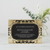 ブラック&金ゴールドエレガントヴィンテージ結婚式 エンクロージャーカード (スタンド正面)