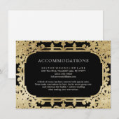 ブラック&金ゴールドエレガントヴィンテージ結婚式 エンクロージャーカード (正面/裏面)