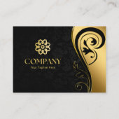 ブラック&金ゴールドエレガント会社の名刺 名刺 (裏面)