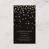 ブラック&金ゴールドエレガント紙吹雪メイクアップアーティスト 名刺 (裏面)