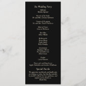 ブラック&金ゴールドエレガント結婚式 プログラム (裏面)