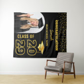 ブラック&金ゴールドカスタムの卒業背景（写真あり） タペストリー (インサイチュ(横))