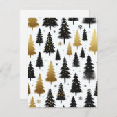 ブラック&金ゴールドカスタムクリスマスツリーカード シーズンカード (正面/裏面)