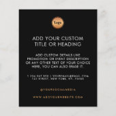 ブラック&金ゴールドカスタムビジネスロゴソーシャルメディア チラシ (裏面)