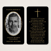 ブラック&金ゴールドカスタムフォトメモリアルカード (正面&裏面)