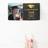 ブラック&金ゴールドカスタム卒業Photo Class Of 2025 横断幕 (インサイチュ)