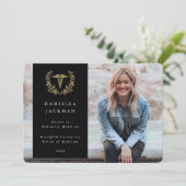 ブラック/金ゴールドカドゥセウス医学部の写真 案内状 (スタンド正面)