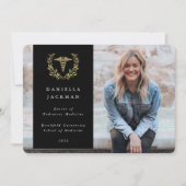 ブラック/金ゴールドカドゥセウス医学部の写真 案内状 (正面)