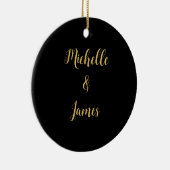 ブラック&金ゴールドカラープロフェッショナルトレンディー モダン セラミックオーナメント (右)