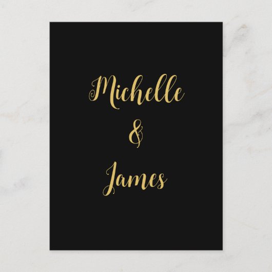 ブラック&金ゴールドカラープロフェッショナルトレンディー モダン ポストカード (正面)