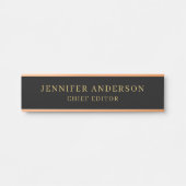 ブラック&金ゴールドカラープロフェッショナルプレーン サインプレート (正面)