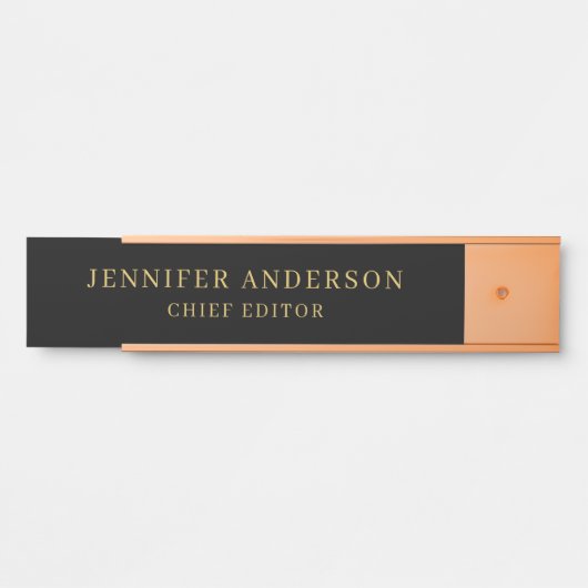 ブラック&金ゴールドカラープロフェッショナルプレーン サインプレート (正面)