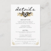 ブラック&金ゴールドカントリーウェディング エンクロージャーカード (正面)