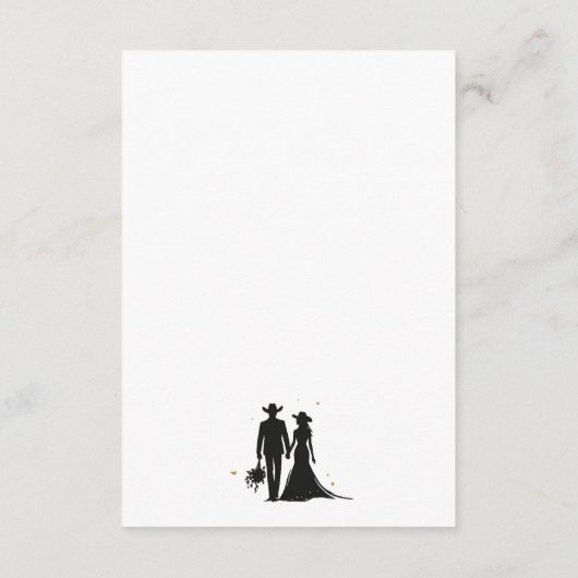 ブラック&金ゴールドカントリーウェディング エンクロージャーカード (裏面)