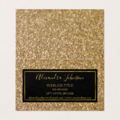 ブラック&金ゴールドガーリースパークルグリッターサロン 名刺 (内部フラット)