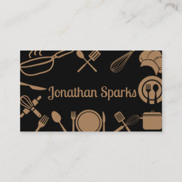ブラック&金ゴールドキッチンコラージュ 名刺