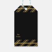 ブラック&金ゴールドキャンディーケーンストリッエレガントプシック ギフトタグ (裏面)
