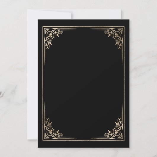ブラック&金ゴールドキングオブダイアモンズゲームナイト 招待状 (裏面)