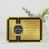 ブラック&金ゴールドキンセアニェラバースデーパーティー 招待状 (スタンド正面)