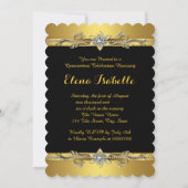 ブラック&金ゴールドキンセアニェラ 招待状 (裏面)