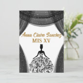 ブラック&金ゴールドキンセアニェラ 招待状 (スタンド正面)