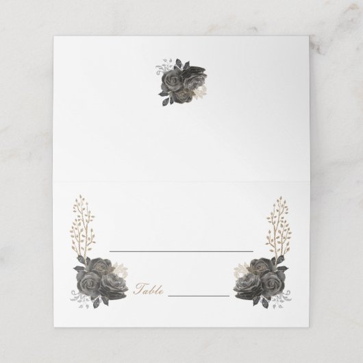 ブラック&金ゴールドキンセアニラフォード座席表 プレイスカード (外部開封)