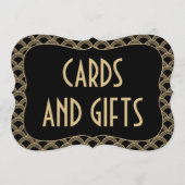 ブラック&金ゴールドギャツビーのウェディングカード&ギフトサイン (正面)