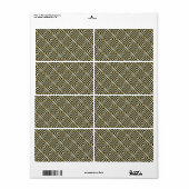 ブラック、金ゴールドギリシャ鍵パターン ラベル (フルシート)