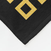 ブラック&金ゴールドギリシャ鍵 モノグラムの フリースブランケット (角)