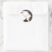 ブラック&金ゴールドクインセアニラステッカー ラウンドシール (バッグ)