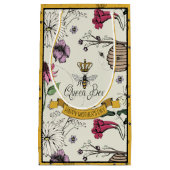 ブラック&金ゴールドクイーンビーマザーズ日写真 スモールペーパーバッグ (正面)