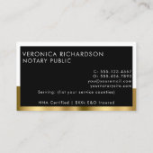 ブラック&金ゴールドクミニマルリークリーン熟練公証人 名刺 (裏面)