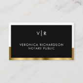 ブラック&金ゴールドクミニマルリークリーン熟練公証人 名刺 (正面)