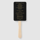 ブラック&金ゴールドクラシックアールデコ結婚式 プログラム ハンドファン (裏面)