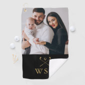 ブラック&金ゴールドクラシックモノグラムフォトゴルフクラブ ゴルフタオル (インサイチュ)