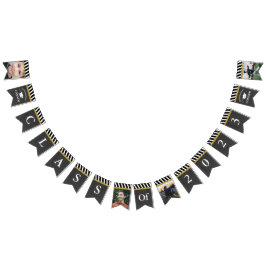 ブラック&金ゴールドクラス2023少年の写真卒業 バンティングフラッグ