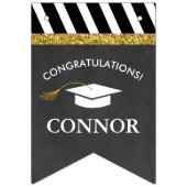 ブラック&金ゴールドクラス2023少年の写真卒業 バンティングフラッグ (第2の旗)