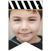 ブラック&金ゴールドクラス2023少年の写真卒業 バンティングフラッグ (第1の旗)