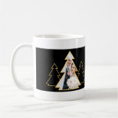 ブラック&金ゴールドクリスマスツリー新着写真 コーヒーマグカップ (左)