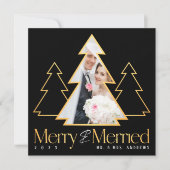 ブラック&金ゴールドクリスマスツリー新着写真 シーズンカード (正面)