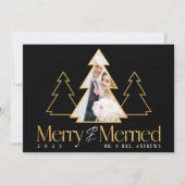 ブラック&金ゴールドクリスマスツリー新着写真 シーズンカード (正面)